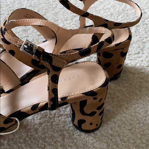 Classic leopard animal print stacked heel Sandal - never been worn - Picture 5 of 9